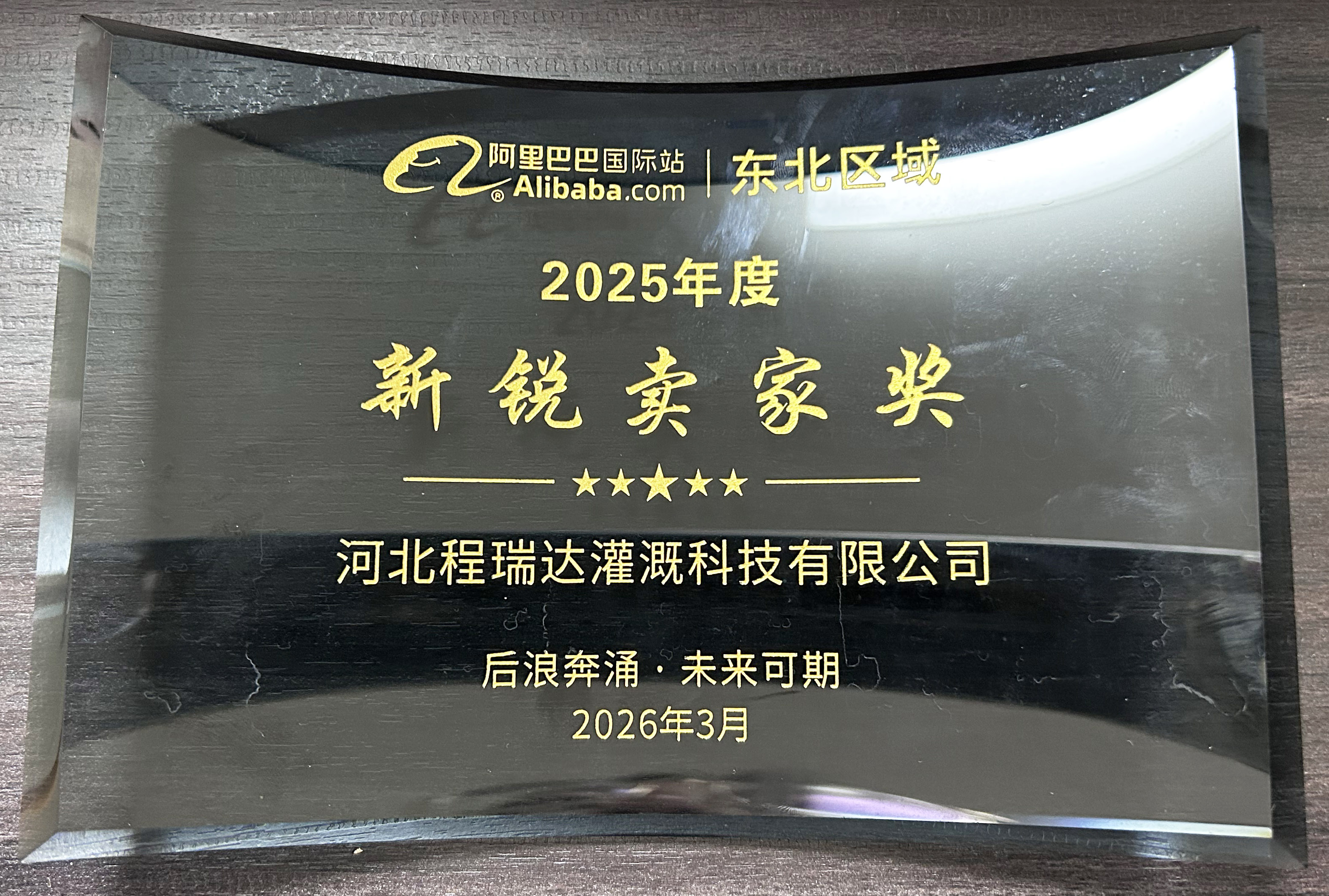 保定程瑞达灌溉 | 荣获阿里国际站新锐卖家奖